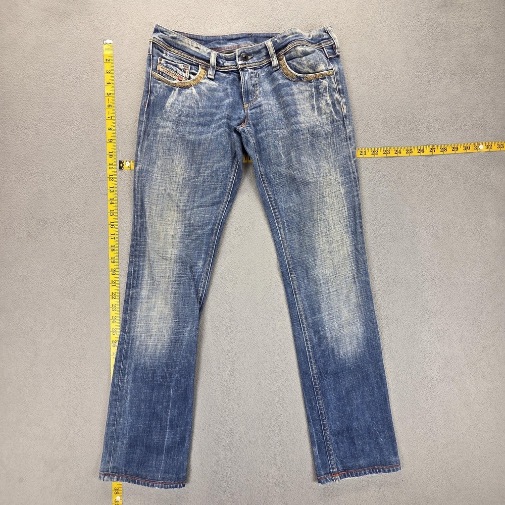 Diesel Jeans Womens 28x32 Lowky Slim Straight Stretch Italy Altered Hem 0071Li